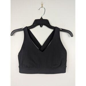 Core 10 Women's Sports Bra Wide Strap‎ Black Small Cross Logo Compression